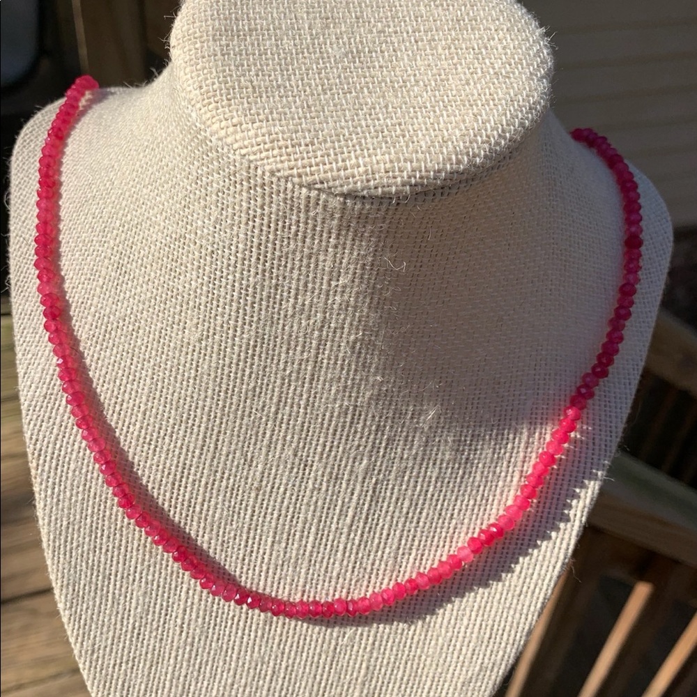 Kashmir Ruby Necklace 26” long.